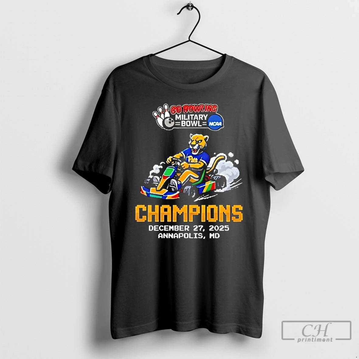 Premium Pittsburgh Panthers Go Bowling Military Bowl Champions 2025 Memorial Stadium Annapolis Maryland T Shirts