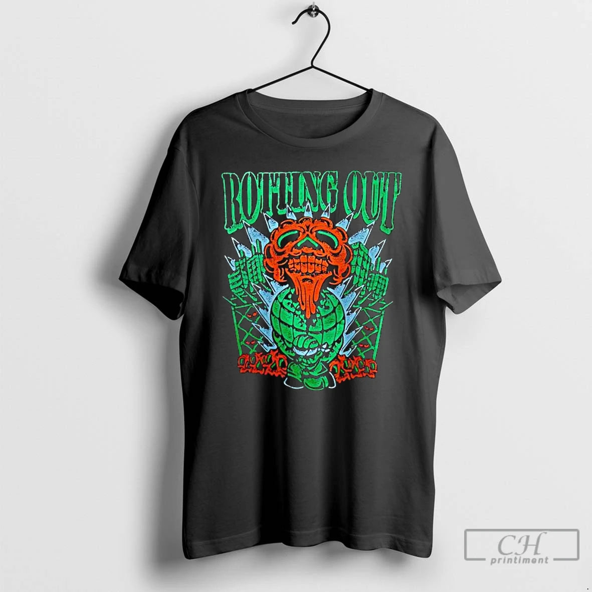 Premium Rotting Out Pumpkin Skull Graphic