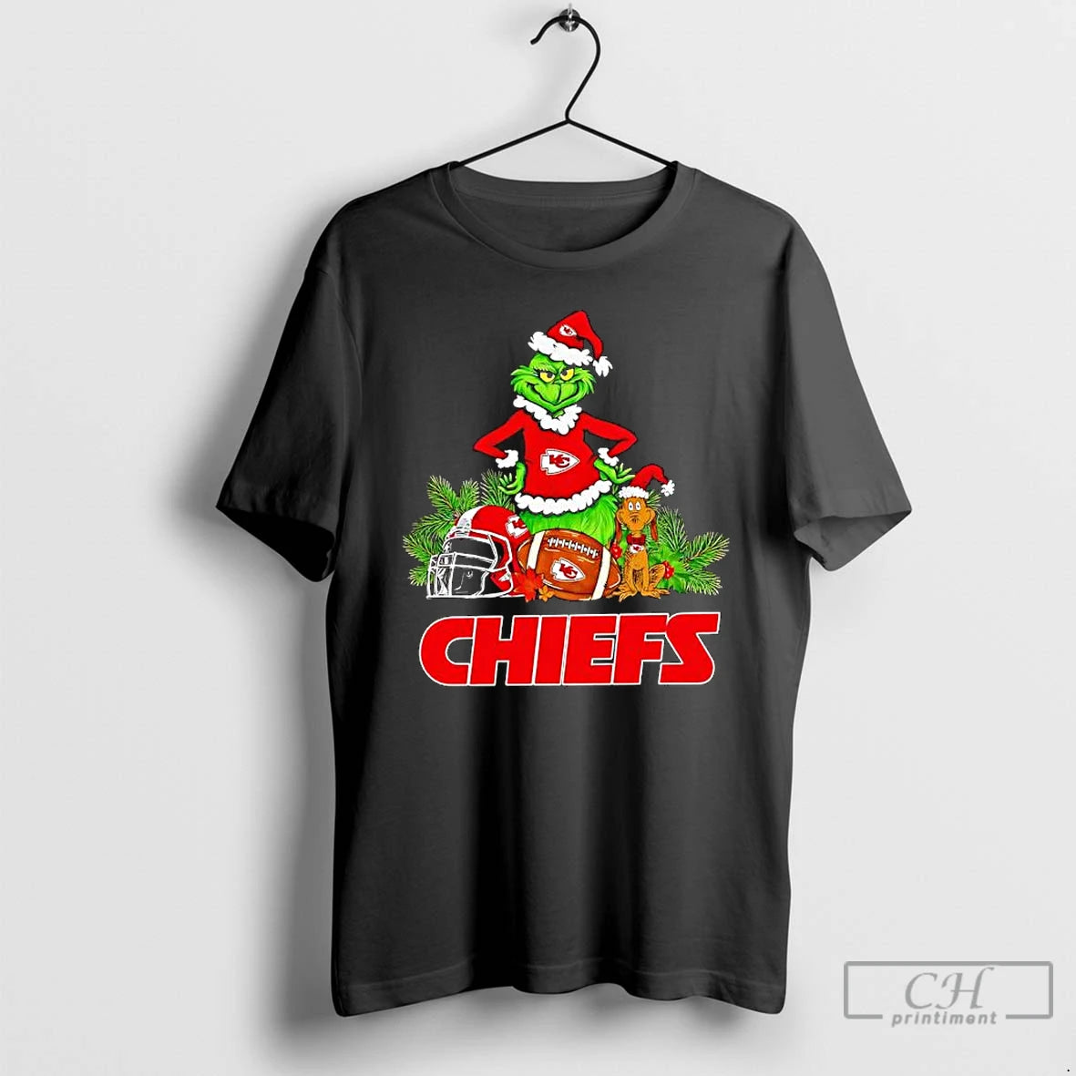 Premium The Grinch And Max Kansas City Chiefs Christmas Helmet Items