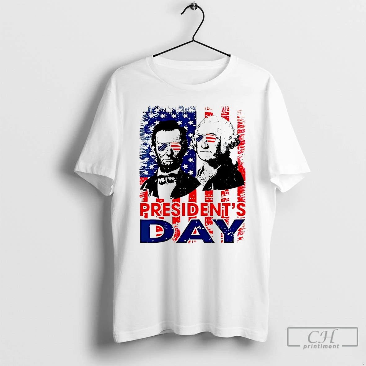 Premium Washington And Lincoln Usa Flag Presidents Day Retro Tribute