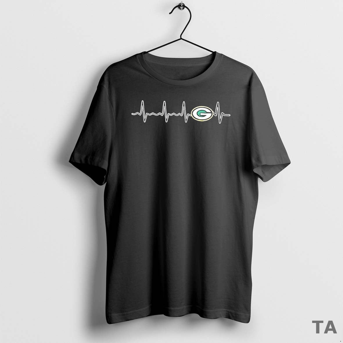 Top Heartbeat Love Green Bay Packers Football Logo T Shirt Sweater