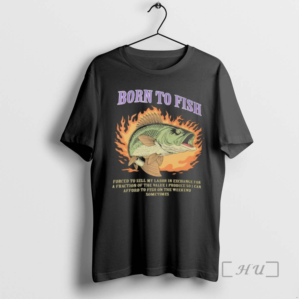 Trending Born To Fish Forced To Sell My Labor In Exchange Premium T Shirts Sweater