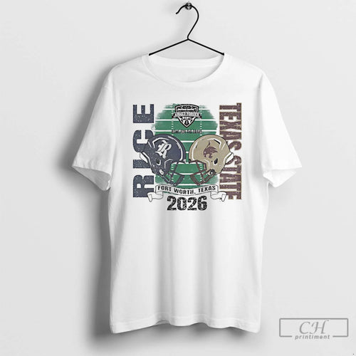 Classic 2026 Armed Forces Bowl Rice Owls Vs Texas State Bobcats Helmets T Shirts Sweater