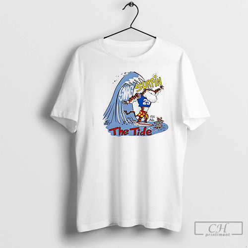 Classic Alabama Gameday Tiger Mascot Surfin The Tide Graphic