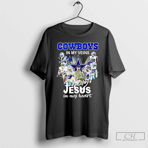 Classic All Team Dallas Cowboys In My Veins Jesus In My Heart T Shirts Sweater