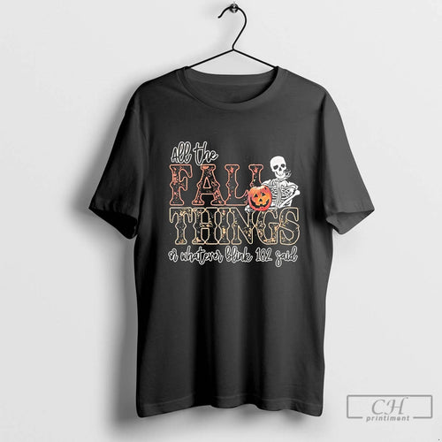 Classic All The Fall Things Or Whatever Blink 182 Said Halloween Retro Skeleton T Shirts