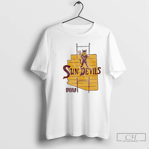 Classic Arizona State Sun Devils Football Map Vintage