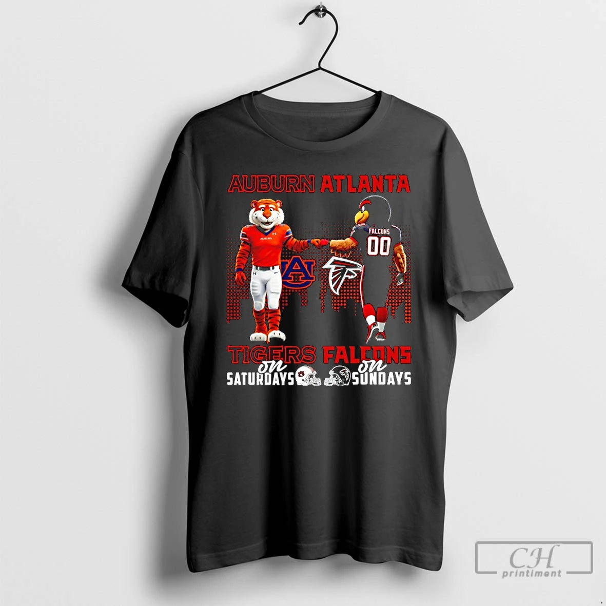 Classic Auburn Tigers On Saturdays X Atlanta Falcons On Sundays Mascot