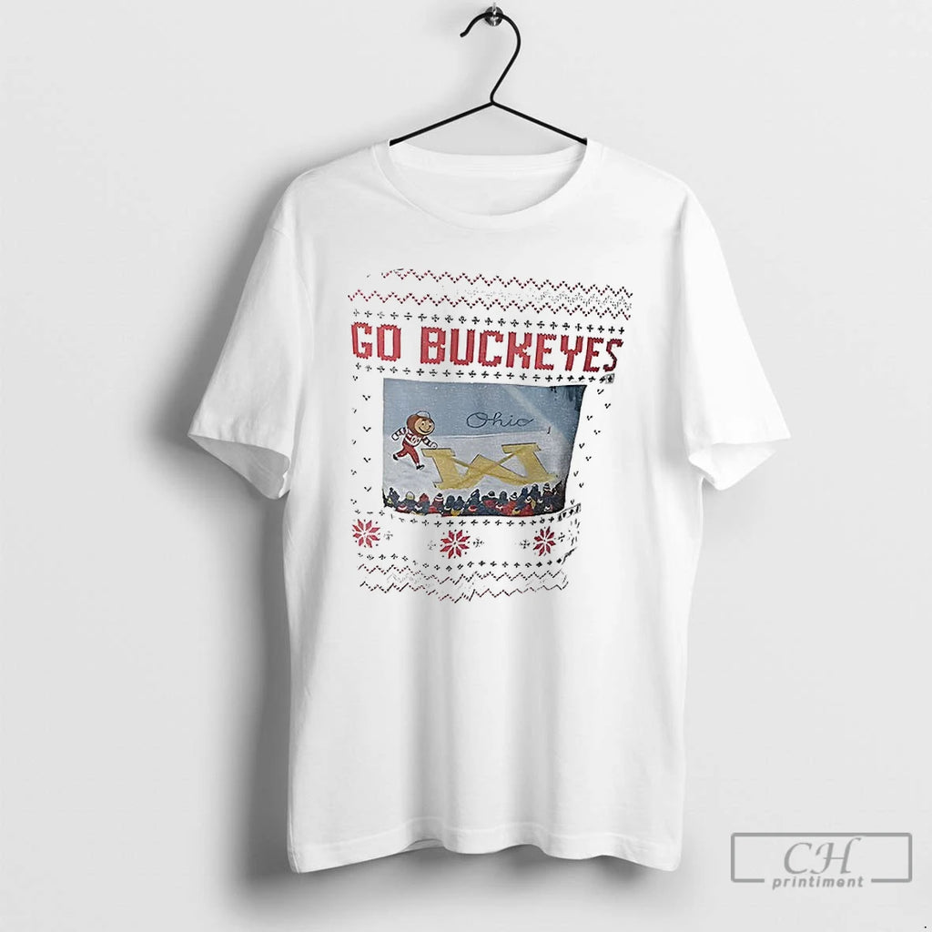 Classic Brutus Buckeye Ohio Snow Brutus Crosses Out Michigan Cartoon