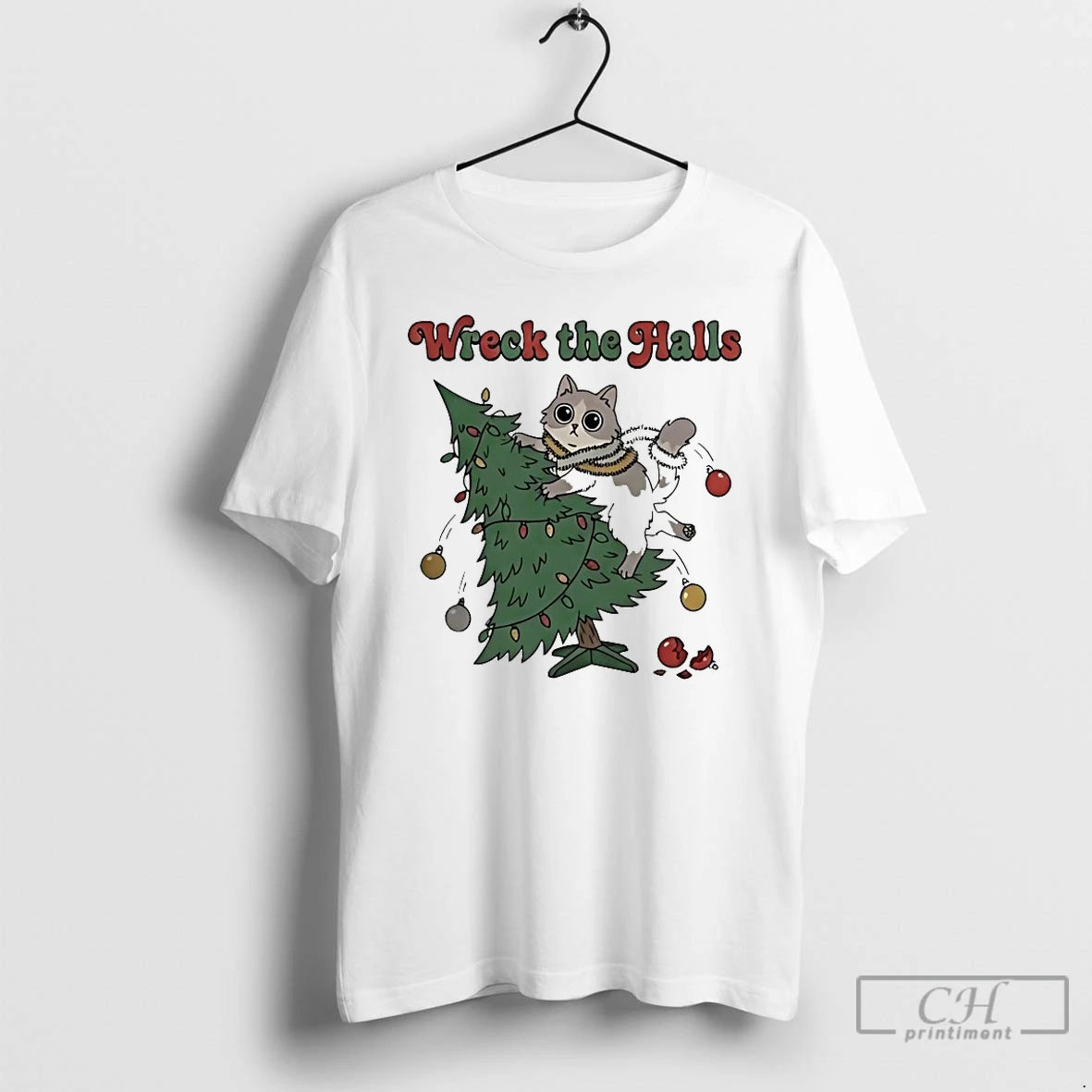 Classic Cat Wreck The Halls Christmas