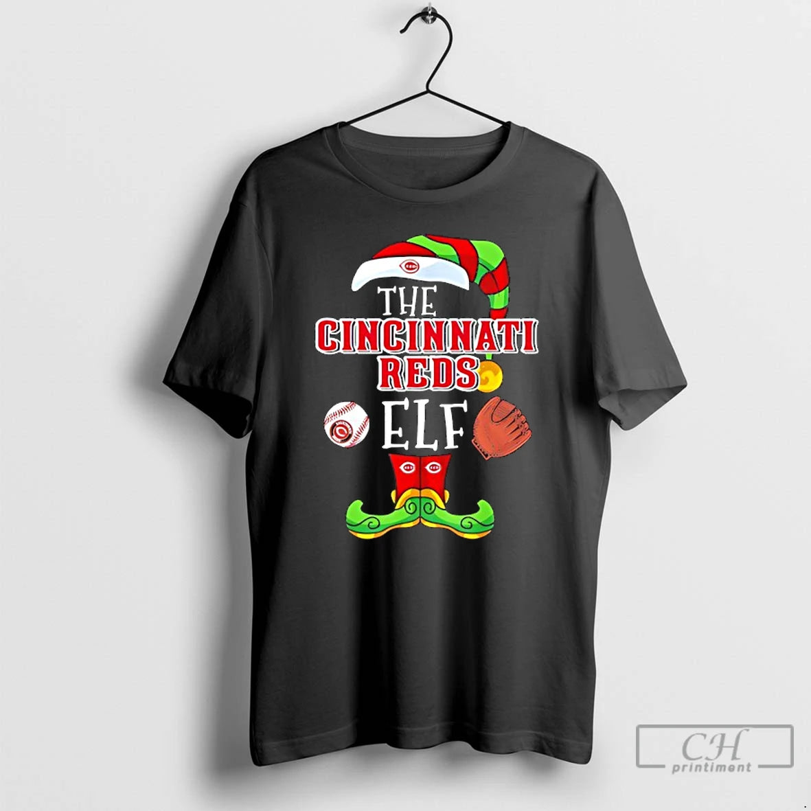 Classic Cincinnati Reds Christmas Elf