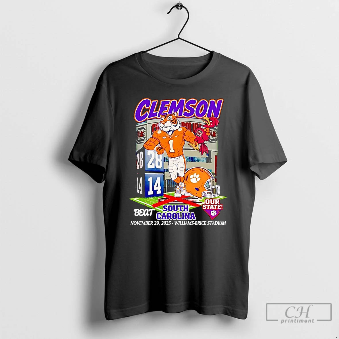 Classic Clemson Tigers Beat South Carolina 2025 Our State Mascot