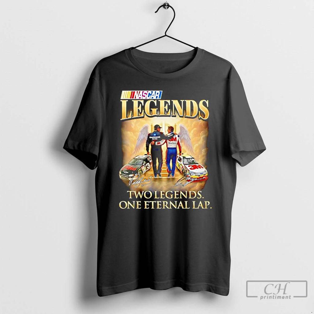 Classic Dale Earnhardt And Greg Biffle Nascar Legends Two Legends One Eternal Lap T Shirts