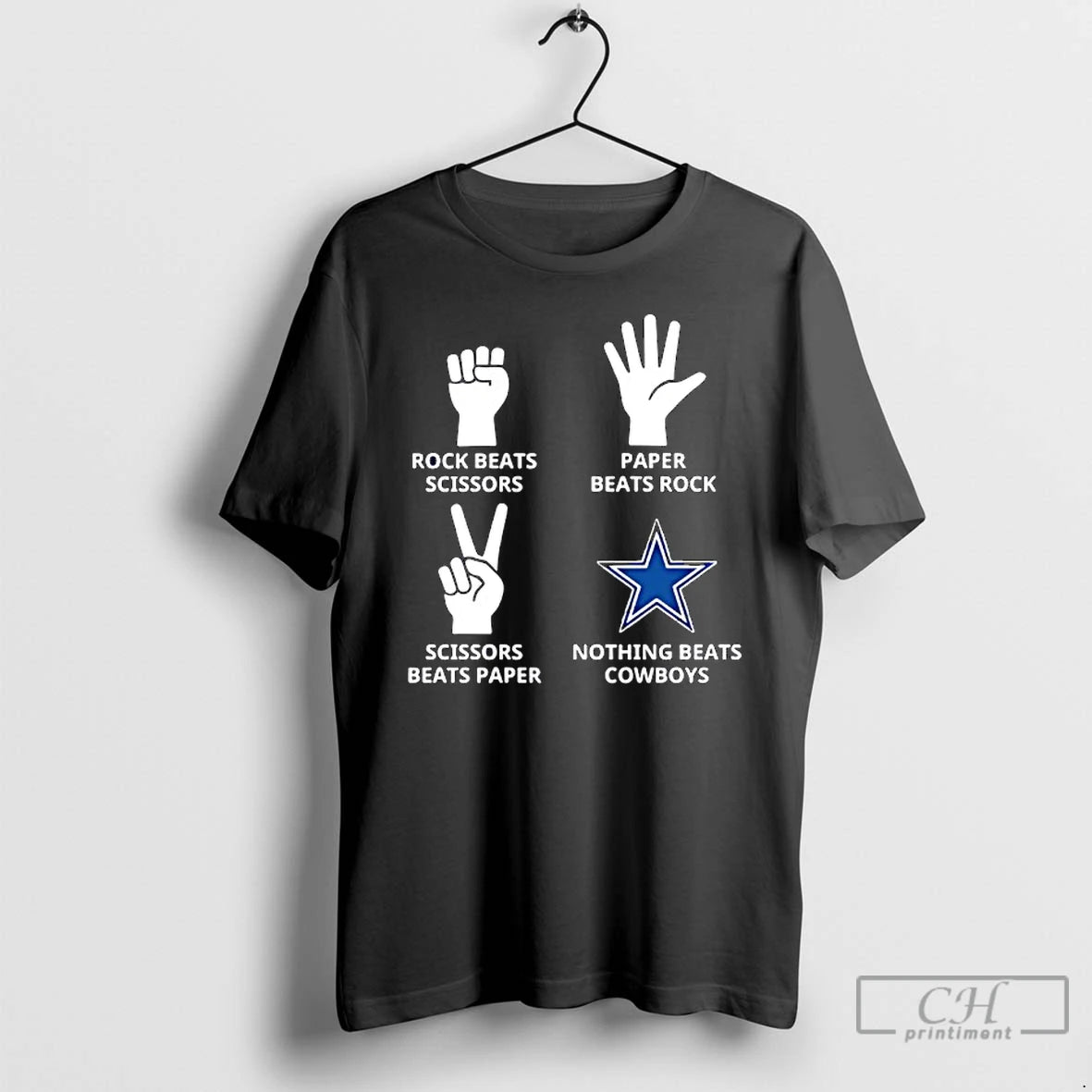 Classic Dallas Cowboys Nothing Beatsrock Beats Scissors Paper Beats Rock Scissors Beats Paper T Shirts