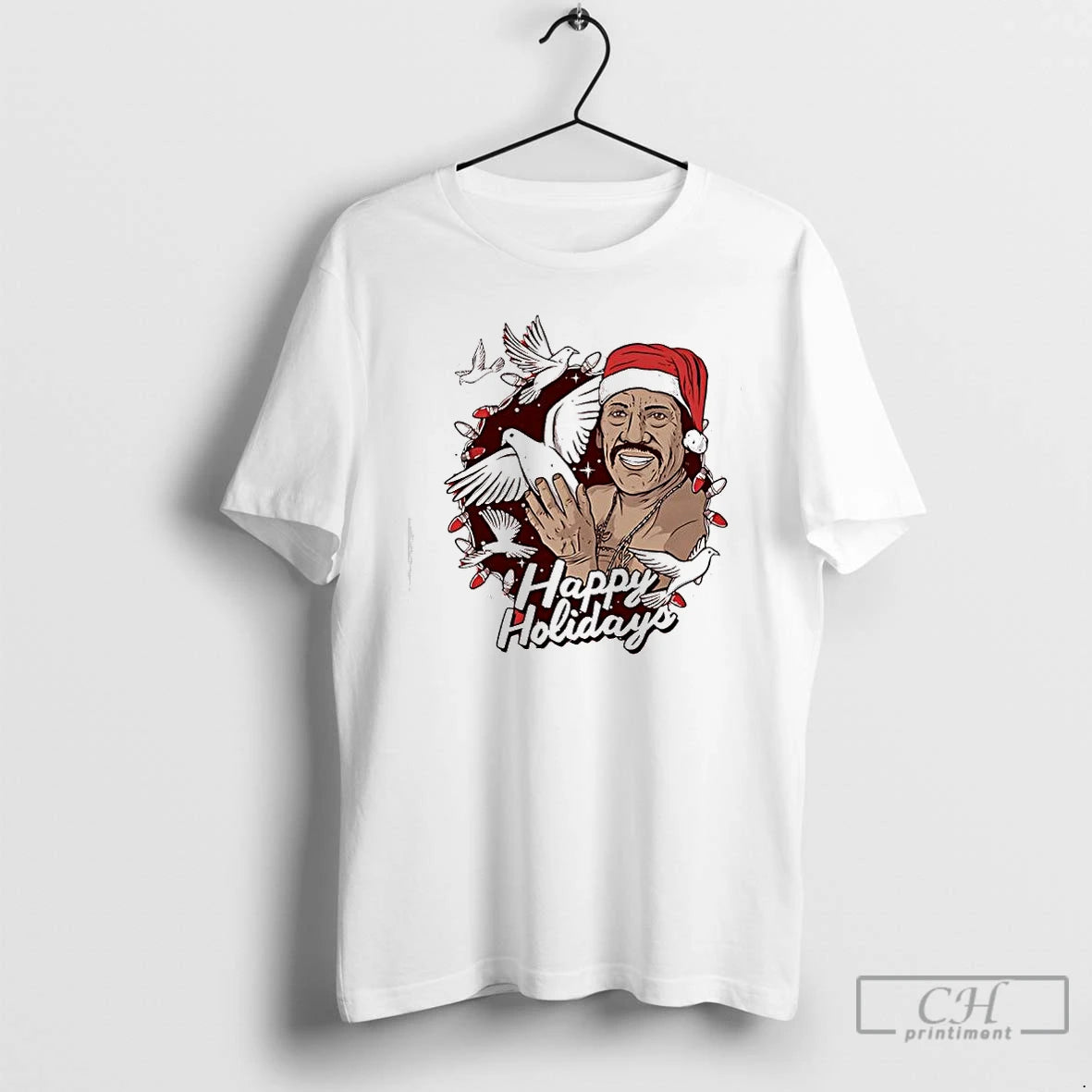 Classic Danny Trejo Happy Holidays Santa Hat