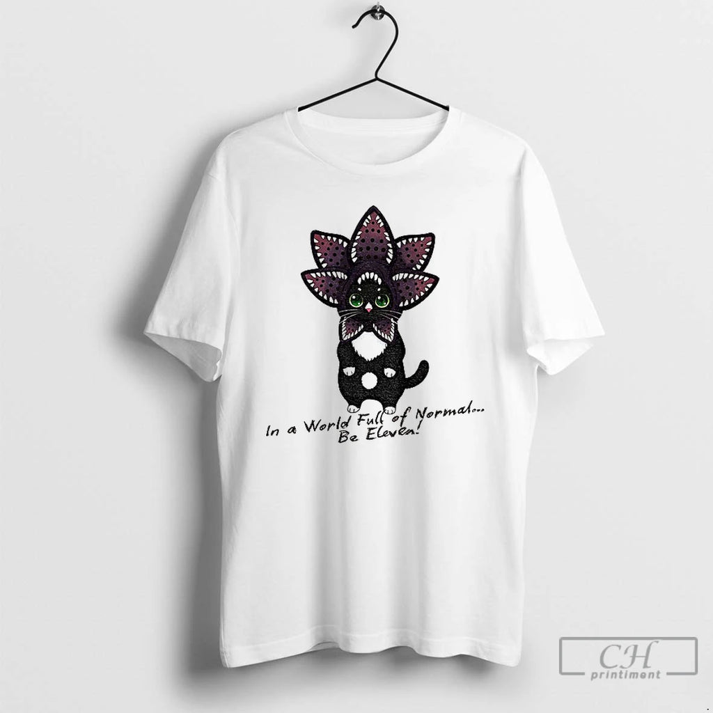 Classic Demogorgon Cat In A World Full Of Normal Be Eleven Cartoon T Shirts Sweater