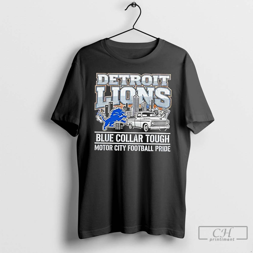 Classic Detroit Lions Blue Collar Tough Motor City Football Pride