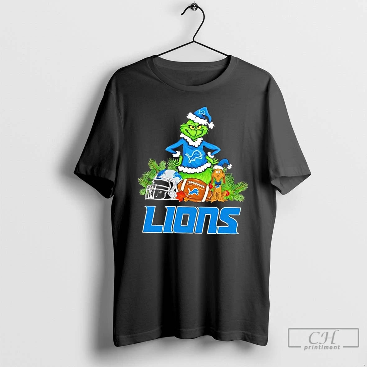 Classic Detroit Lions Football X Grinch And Max Dog Merry Christmas