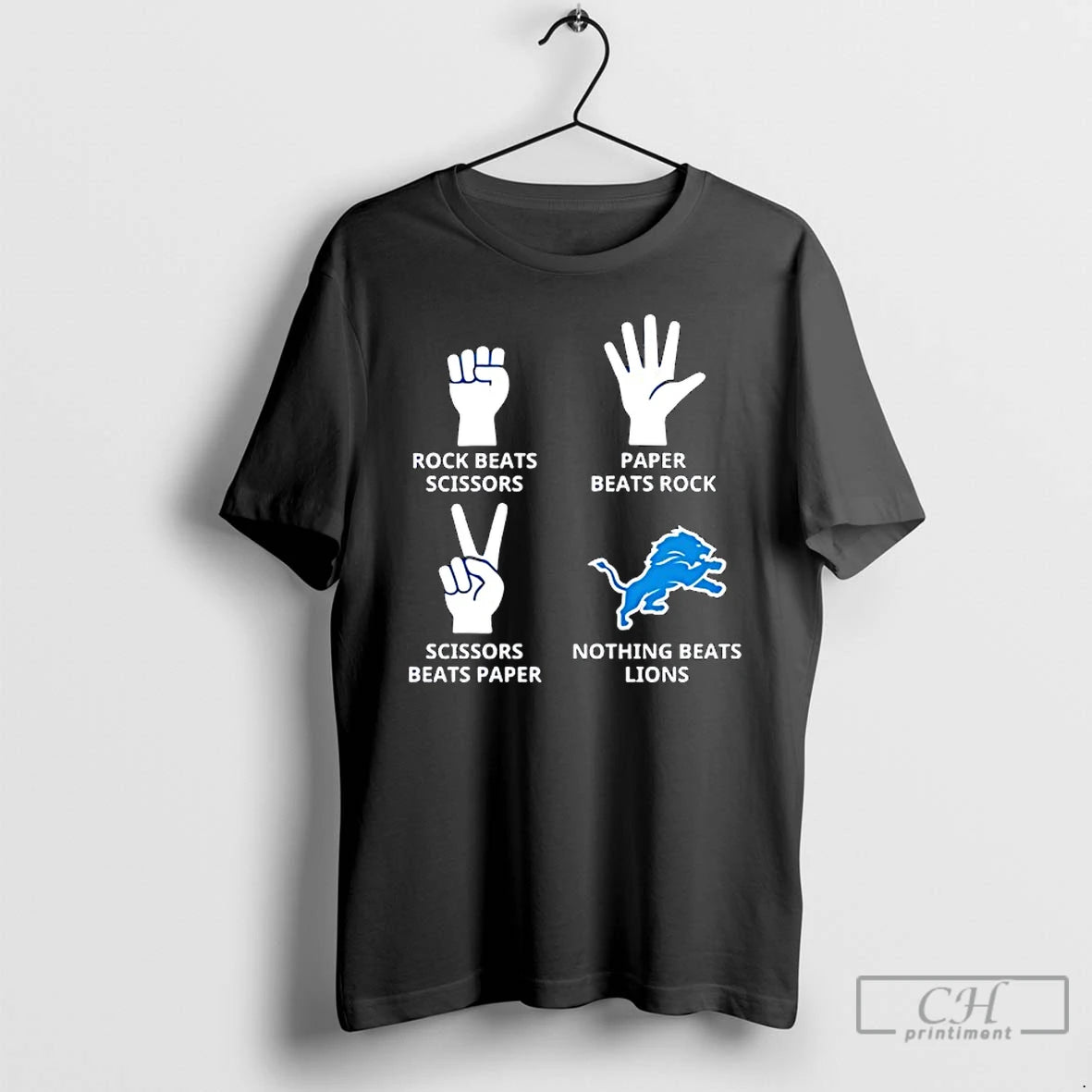Classic Detroit Lions Nothing Beats Rock Beats Scissors Paper Beats Rock Scissors Beats Paper
