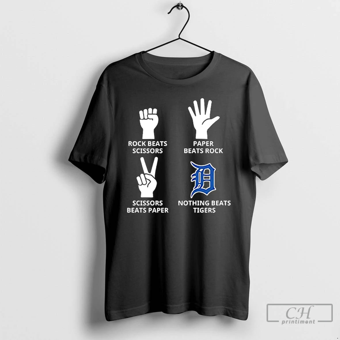 Classic Detroit Tiger Nothing Beats Rock Beats Scissors Paper Beats Rock Scissors Beats Paper