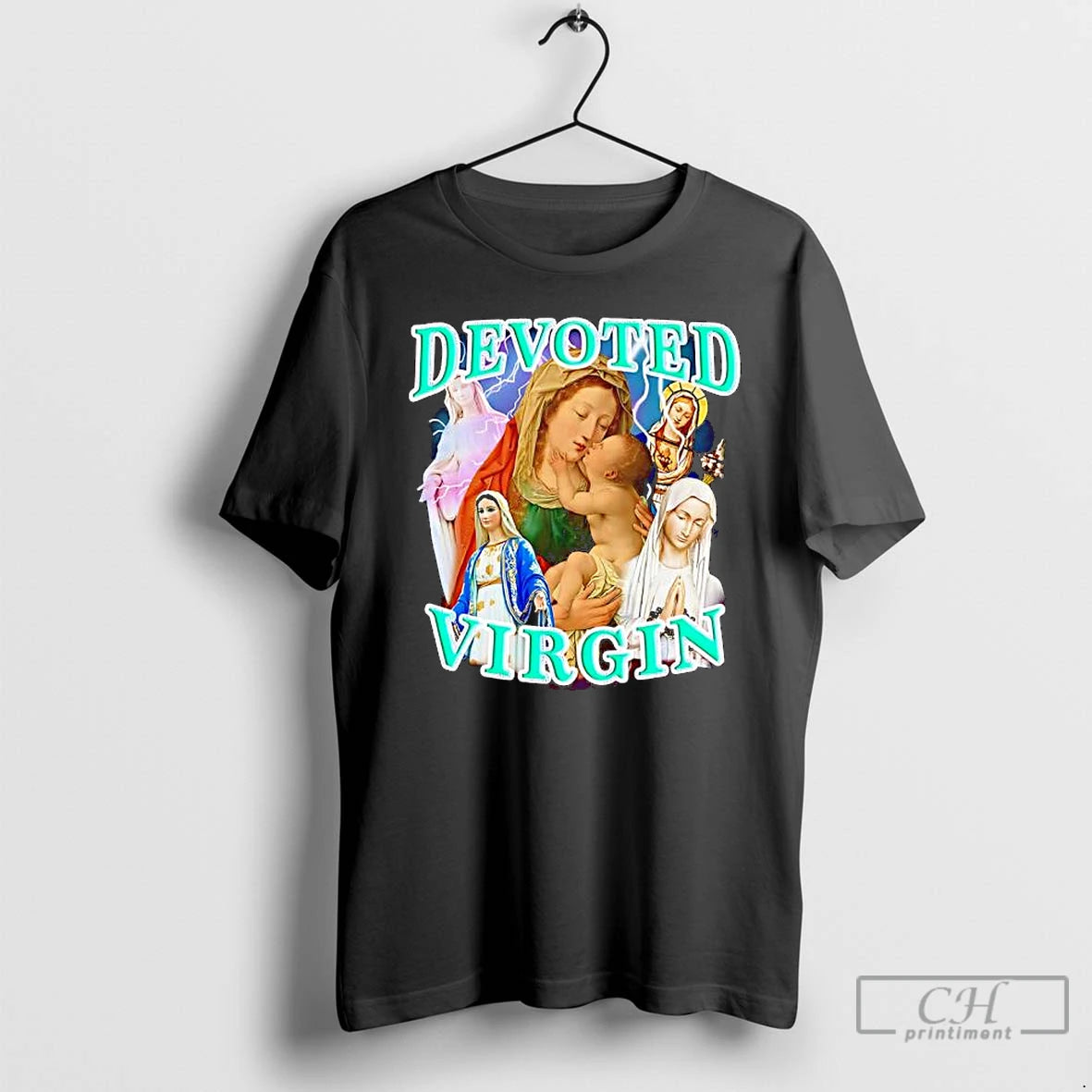 Classic Devoted Virgin Vintage Religious Graphic