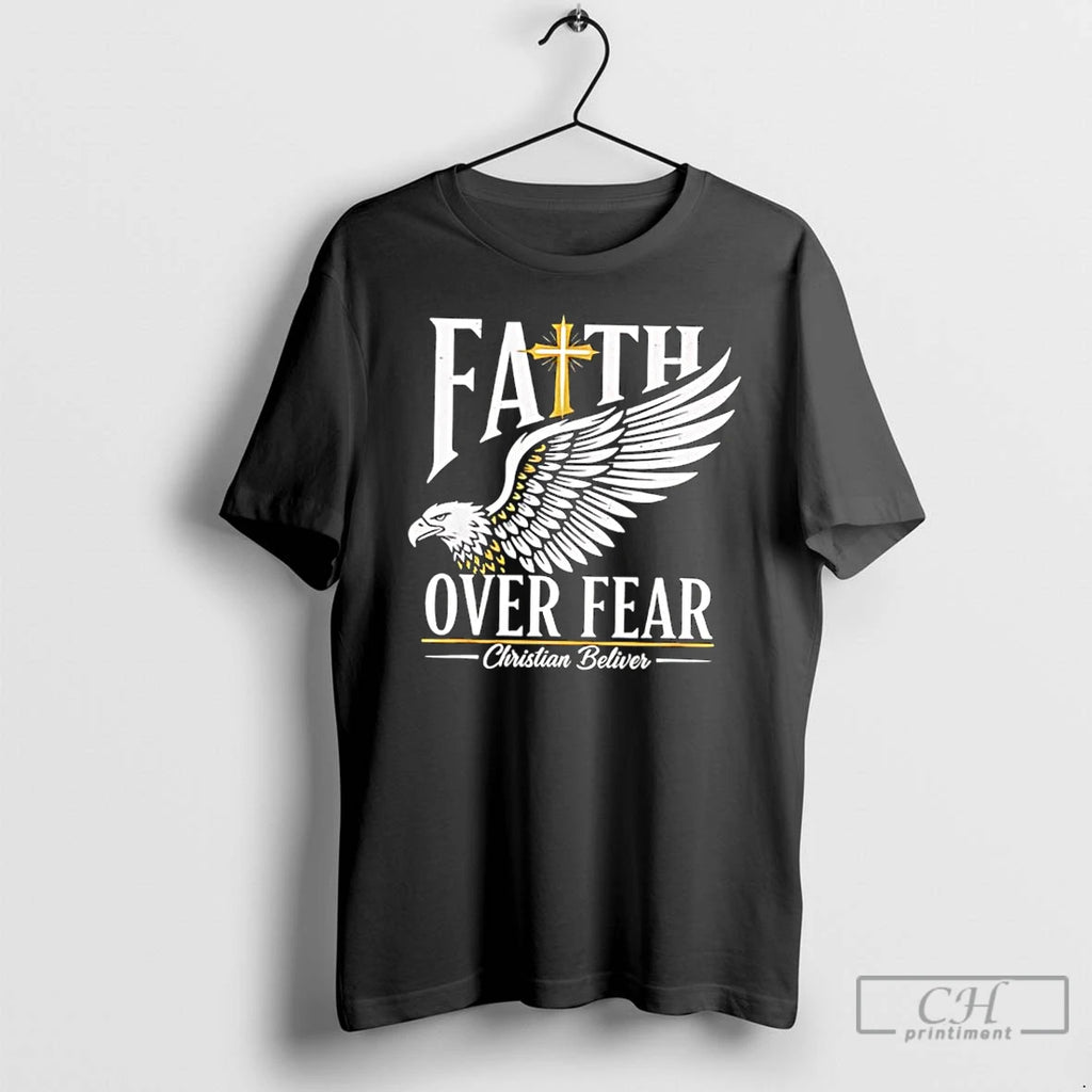 Classic Faith Over Fear Christian Believer Inspirational Graphic