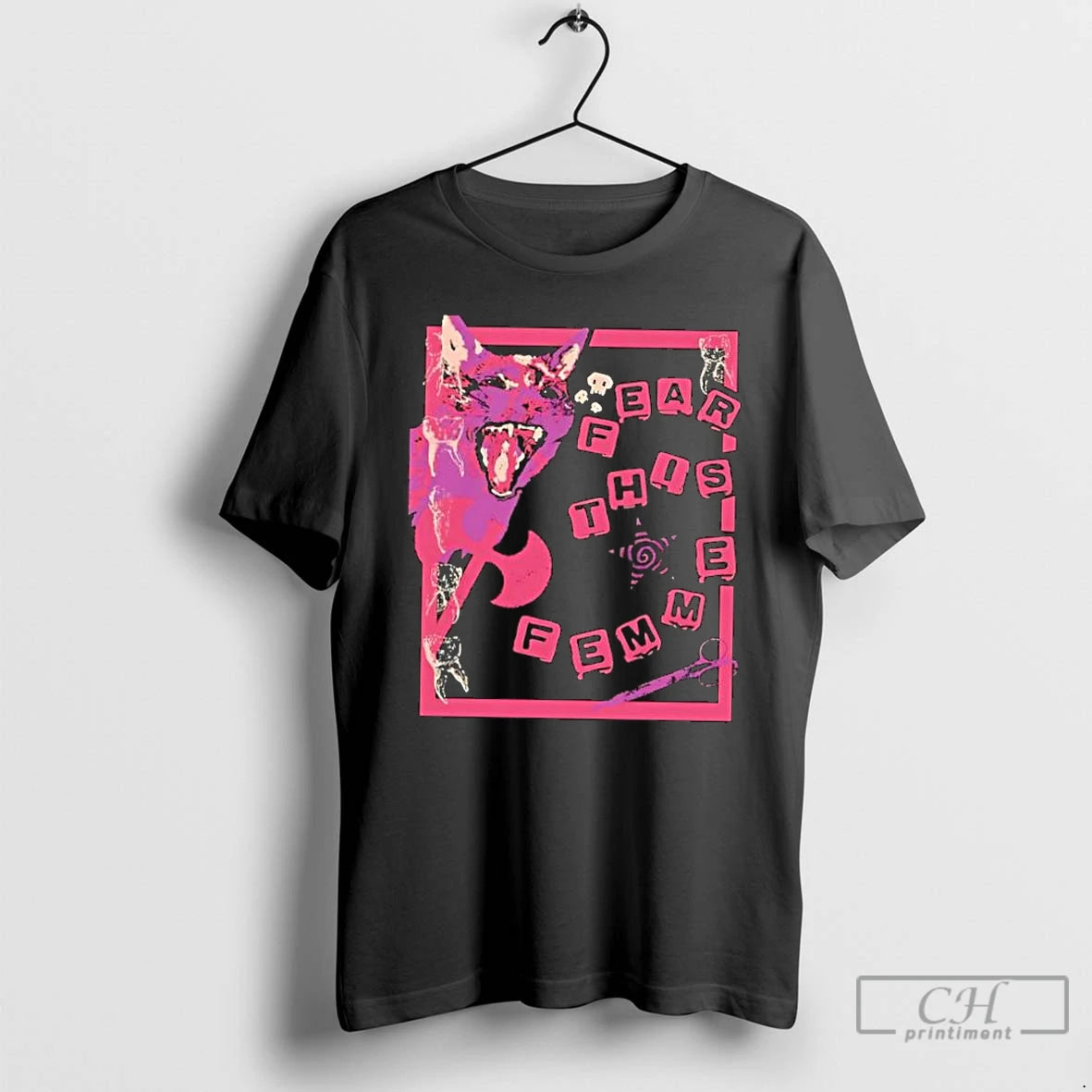Classic Fear This Femme Dog Art Retro