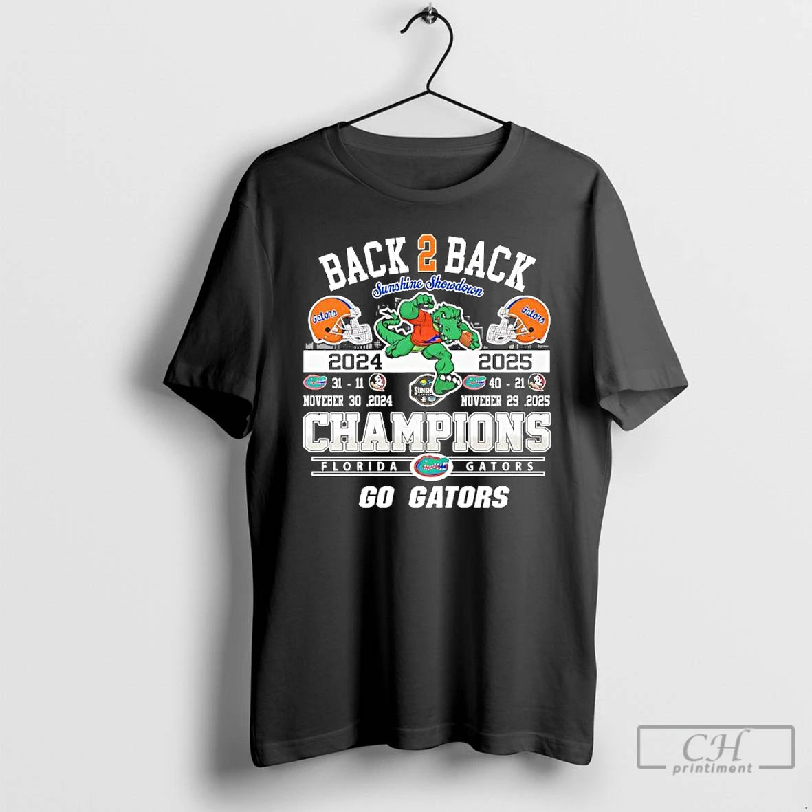 Classic Florida Gators Back 2 Back Champions Of Sunshine Showdown Go Gators T Shirts Sweater