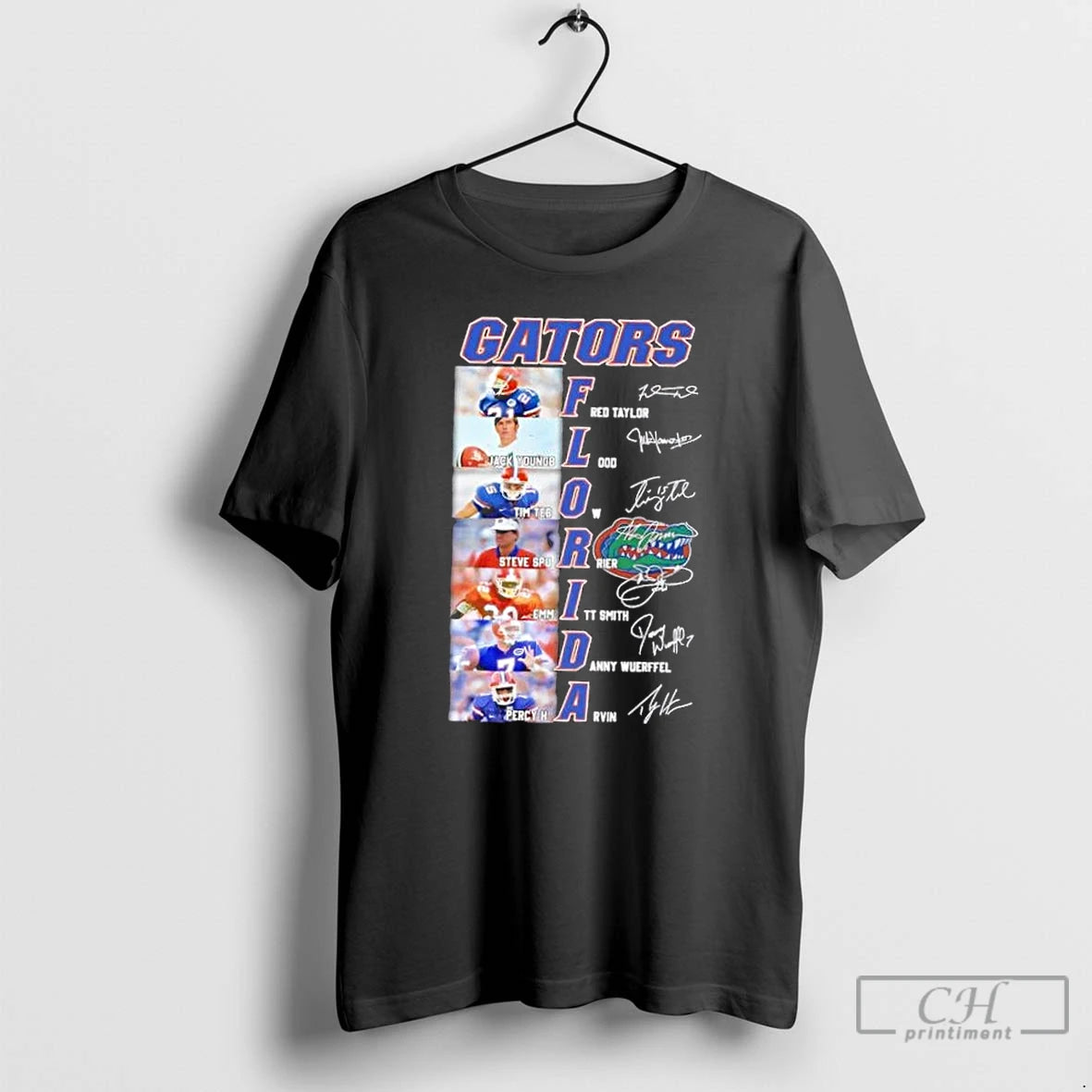 Classic Florida Gators Fred Taylor Youngblood Tebow Spurrier Emmitt Danny Harvin Names Signatures T Shirts