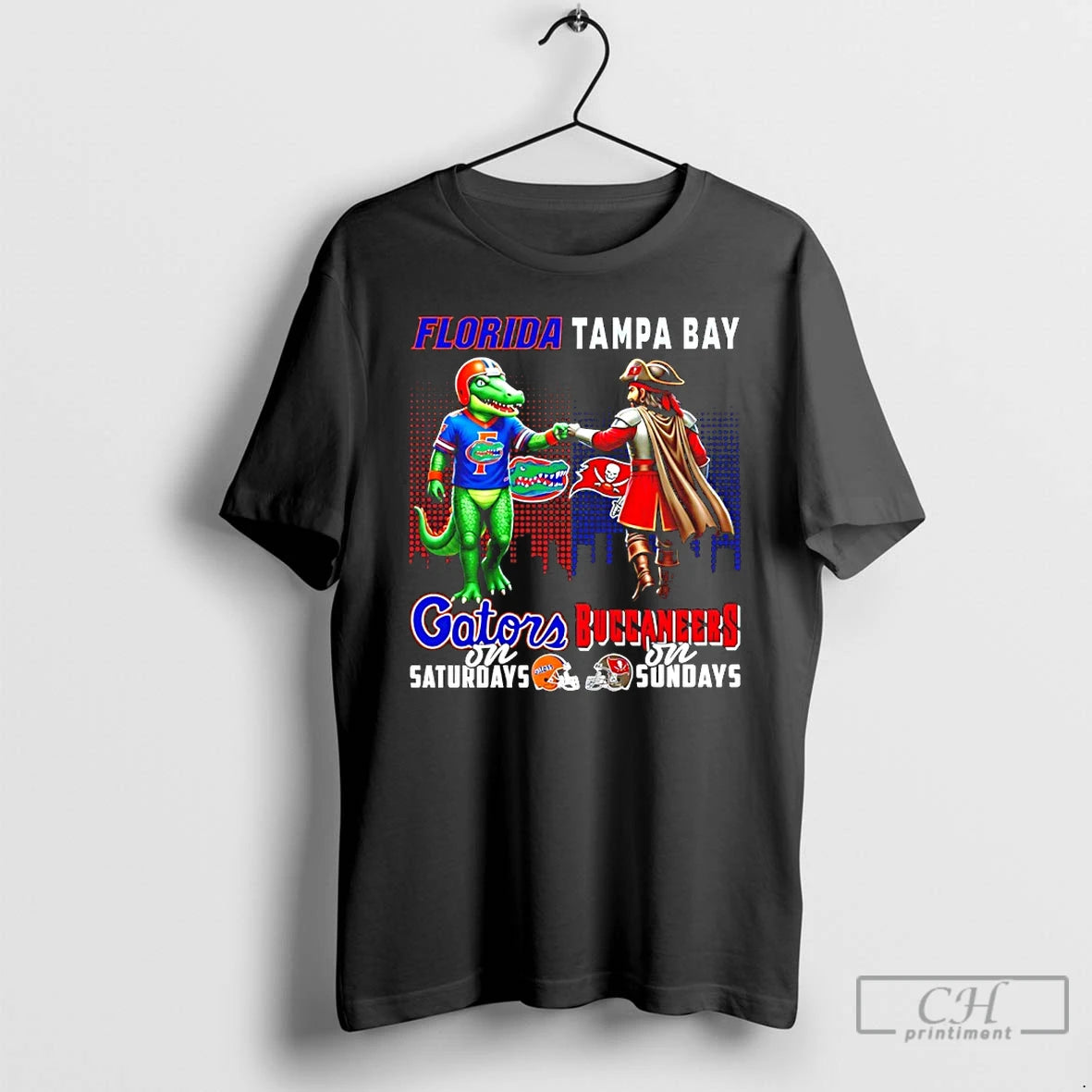 Classic Florida Gators On Saturdays Vs Tampa Bay Buccaneers On Sundays Mascot Skyline T Shirts
