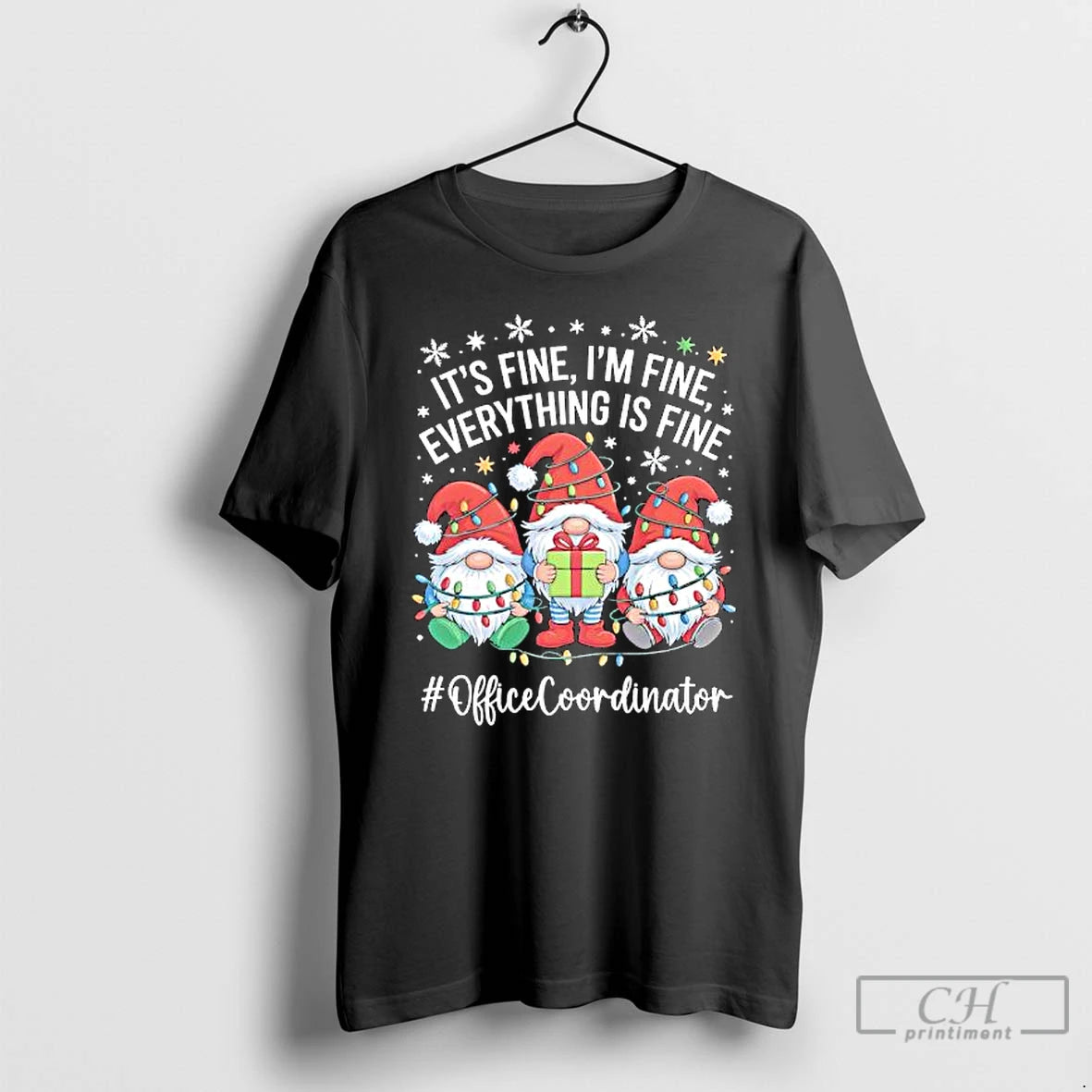 Classic Gnome Santa Its Fine Im Fine Everything Is Fine Officecoordinator