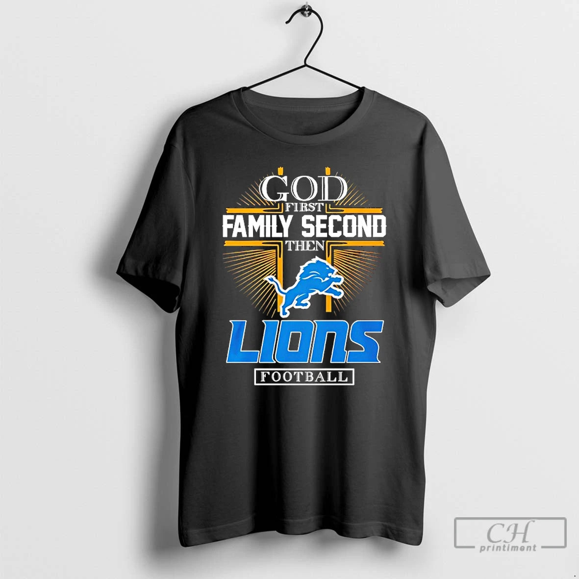 Classic God First Family Second Then Detroit Lions Football 2025
