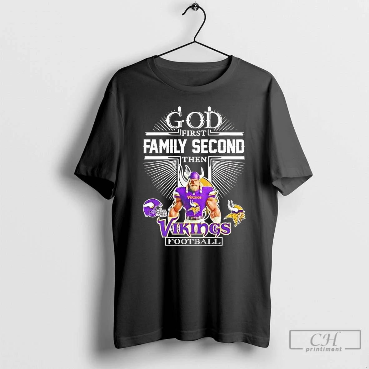 Classic God First Family Second Then Minnesota Vikings Football