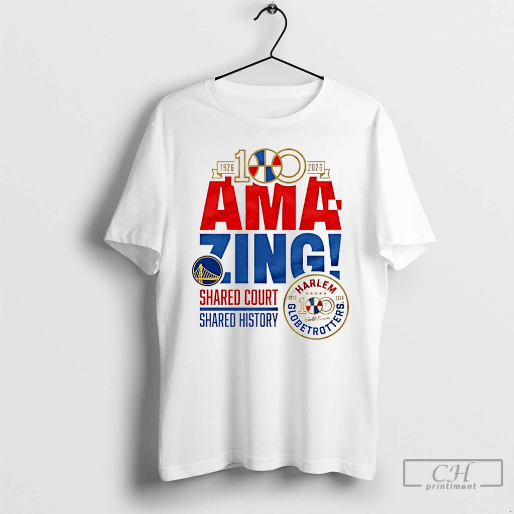 Classic Golden State Warriors X Harlem Globetrotters Amazing 100 Year 1926 2026 T Shirts Sweater