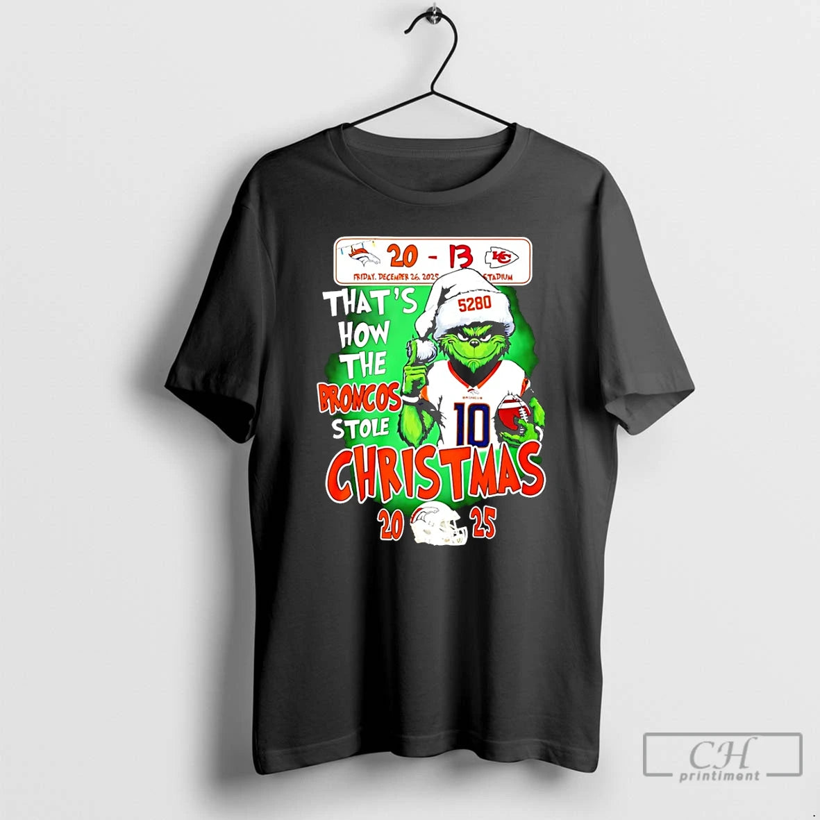 Classic Grinch Thats How The Broncos Stole Christmas 2025 20 13 Kc Chiefs Score