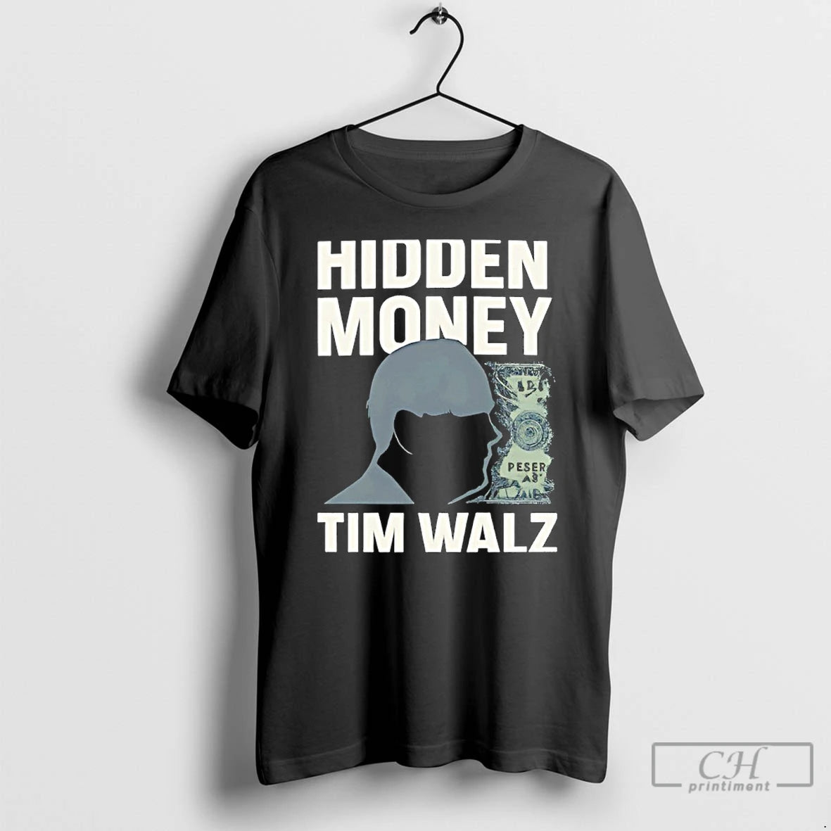 Classic Hidden Money Tim Walz Graphic