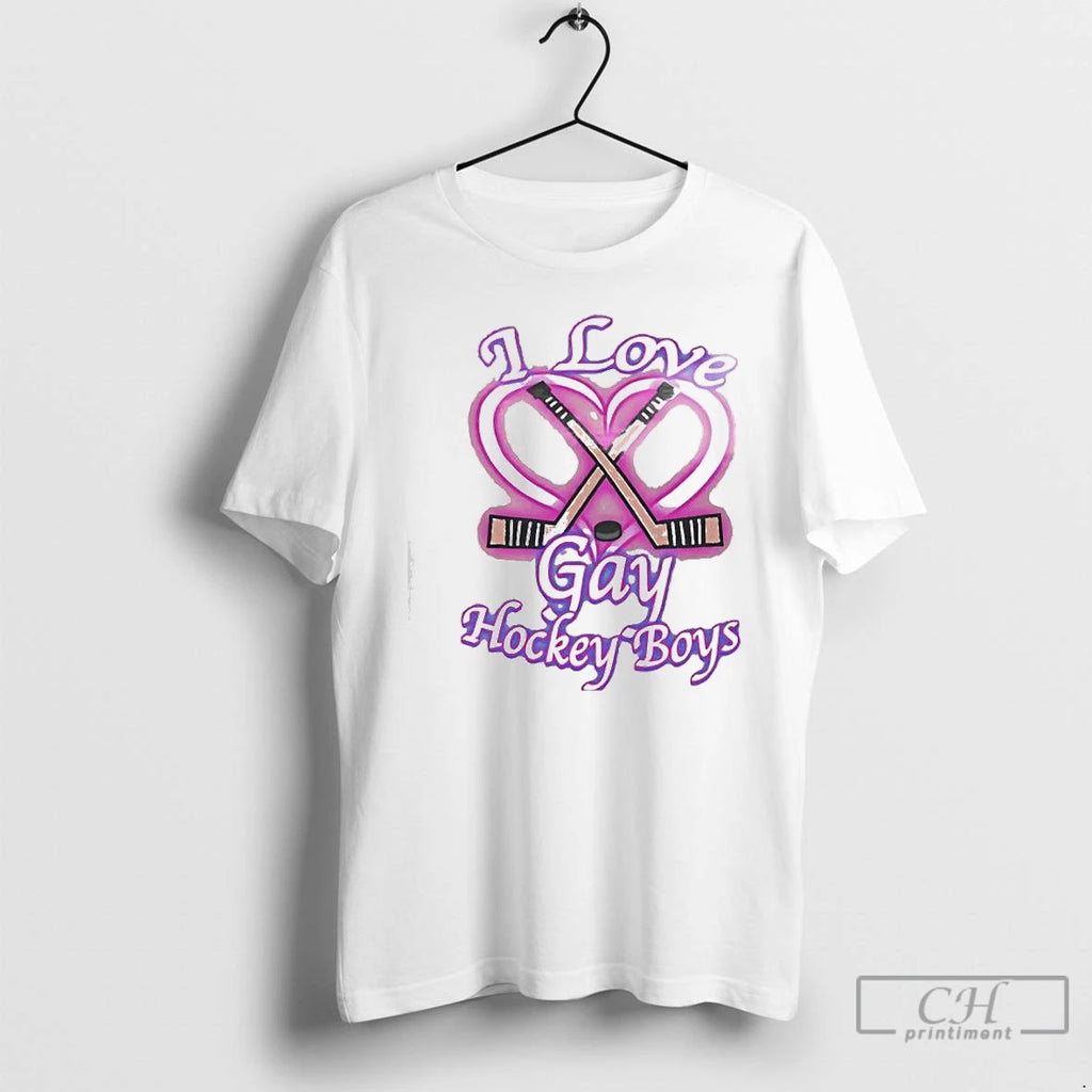 Classic I Love Gay Hockey Boys Airbrushed Design