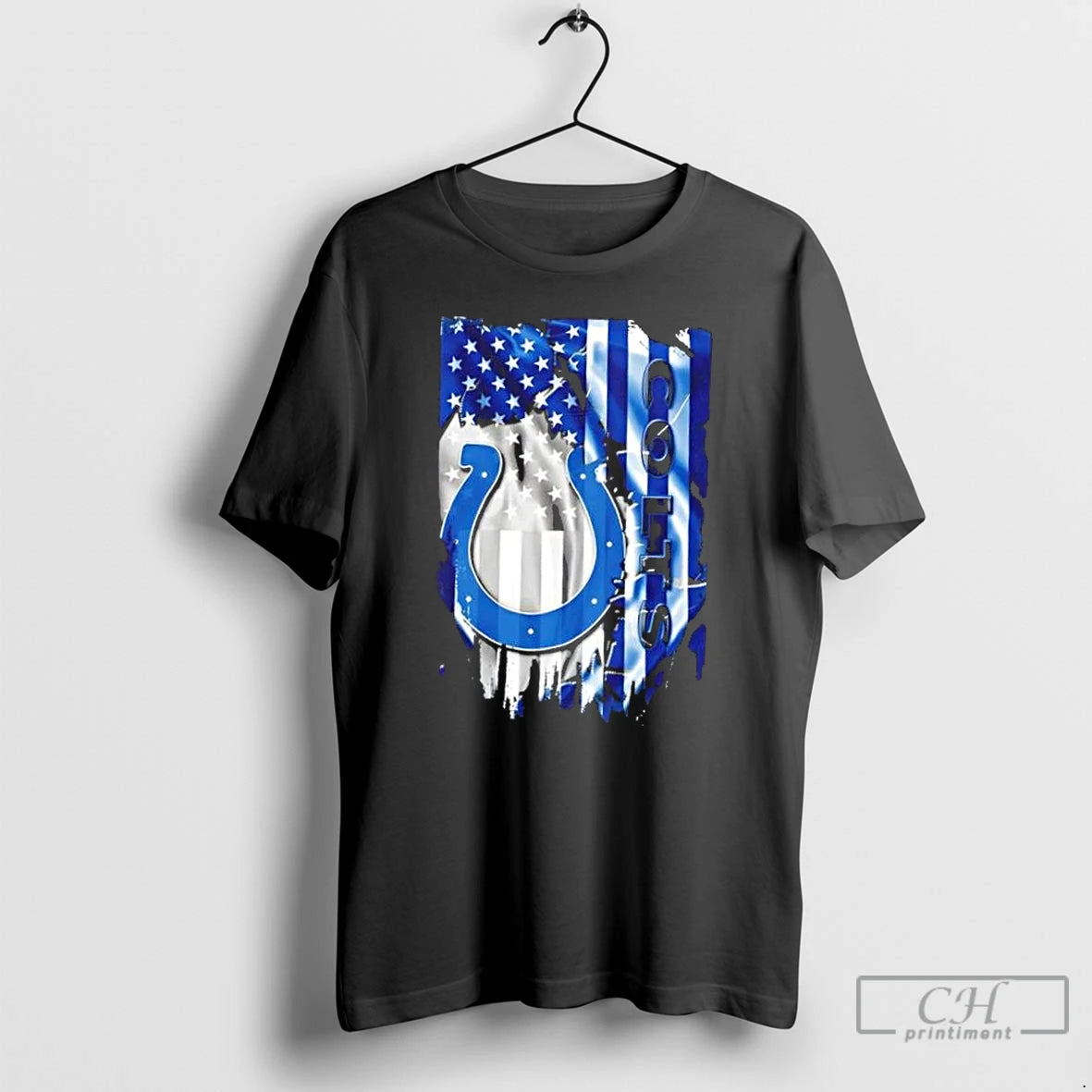 Classic Indianapolis Colts Football X American Flag