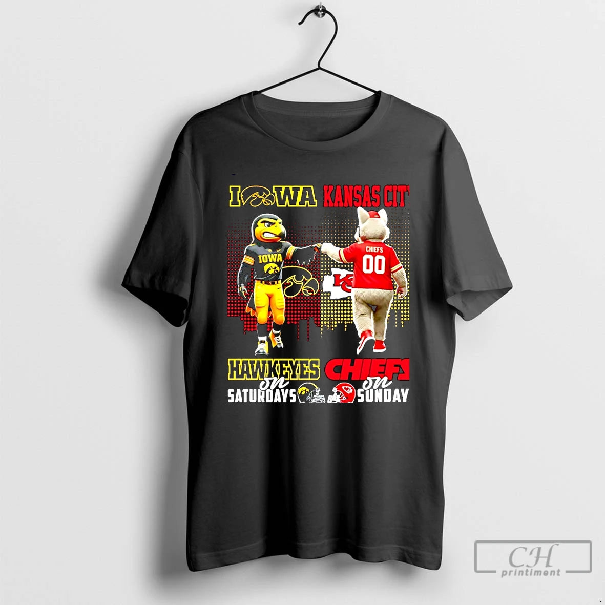 Classic Iowa Hawkeyes On Saturdays Vs Kansas City Chiefs On Sundays Mascot Skyline Christmas