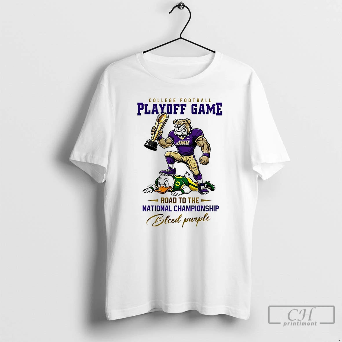 Classic James Madison Dukes 2025 26 Cfp Road To The National Championship Bleed Purple Mascot