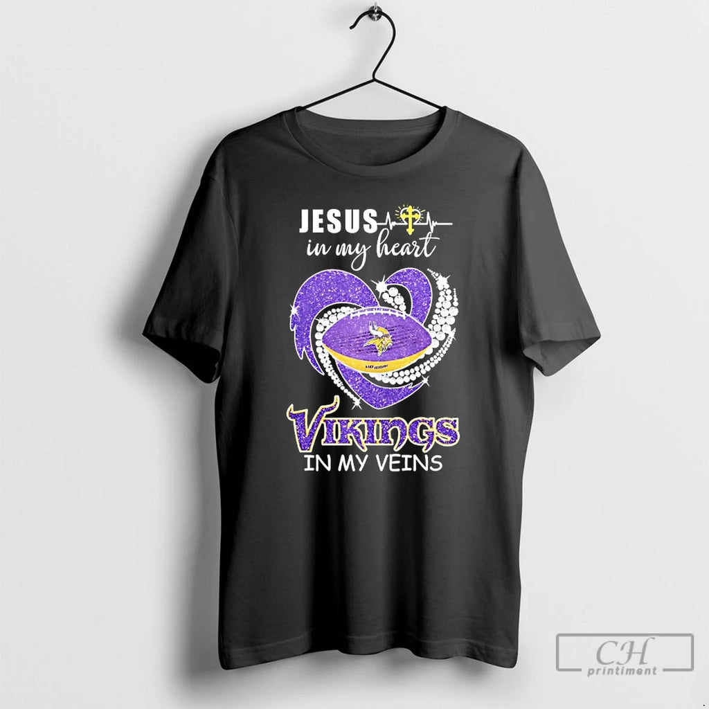 Classic Jesus In My Heart Minnesota Vikings In My Veins