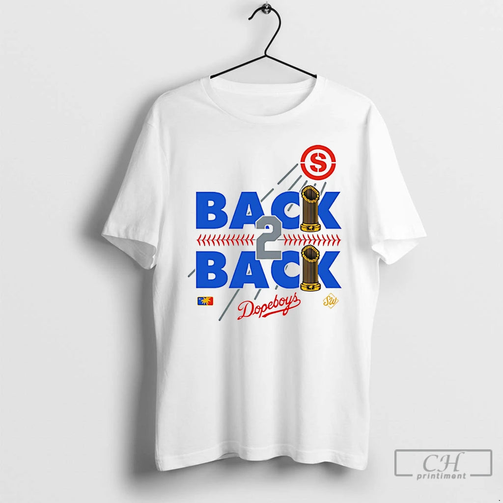 Classic Los Angeles Dodgers Back 2 Back Champions 2 Trophy