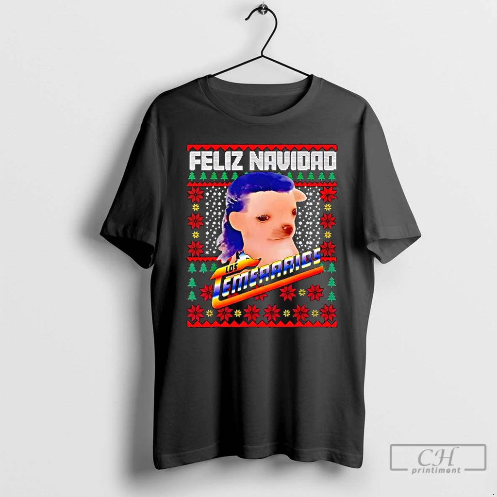 Classic Los Temerarios Dog Merry Christmas Feliz Navidad