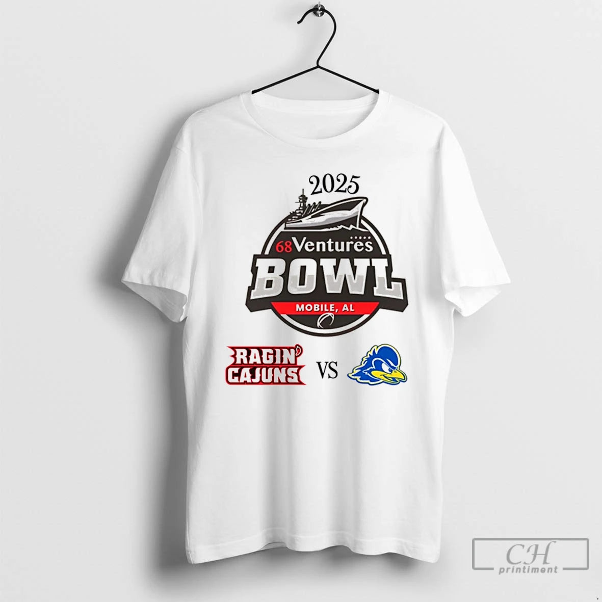 Classic Louisiana Ragin Cajuns Vs Delaware Blue Hens 2025 68 Ventures Bowl Christmas T Shirts