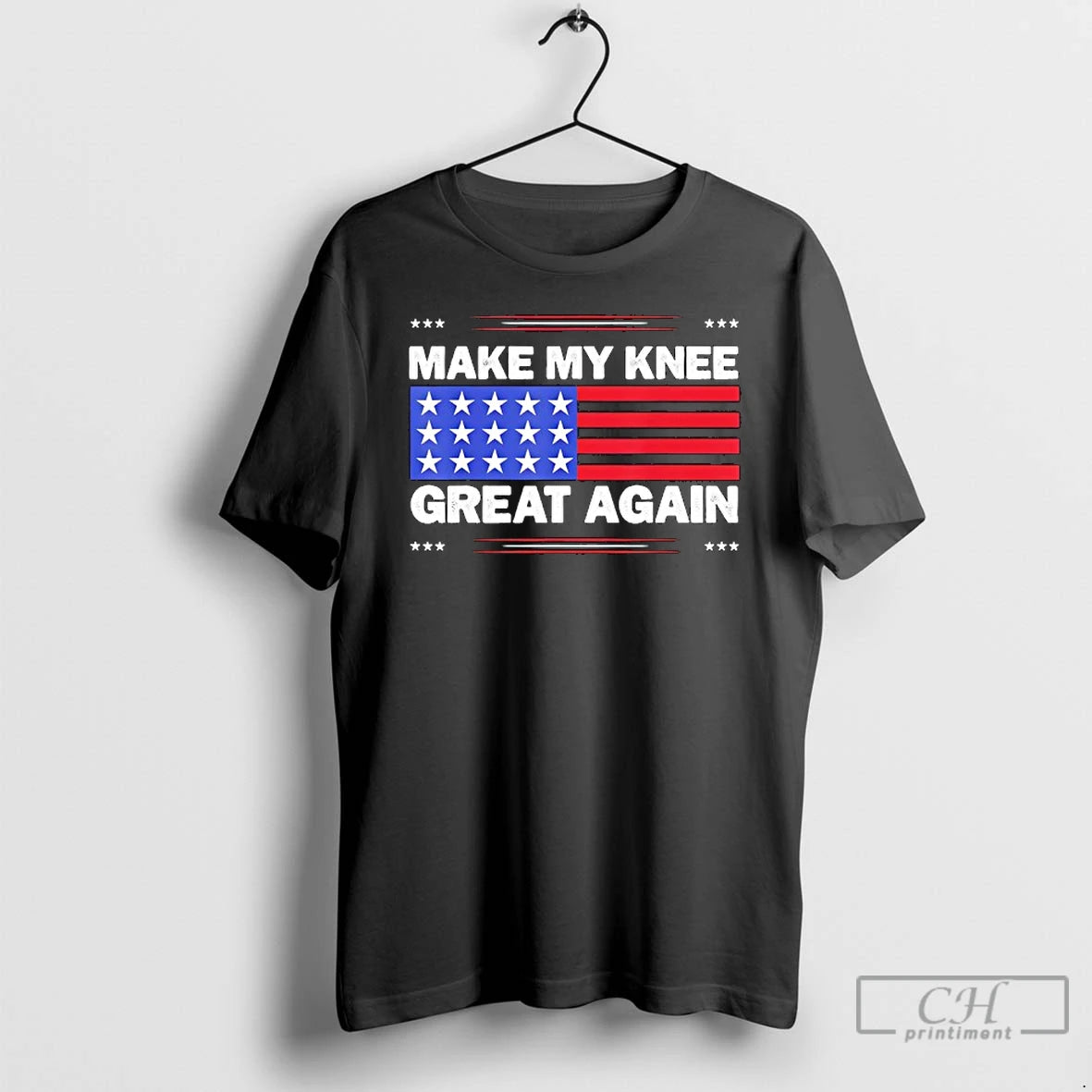 Classic Make My Knee Great Again American Flag Injury Healing Joke