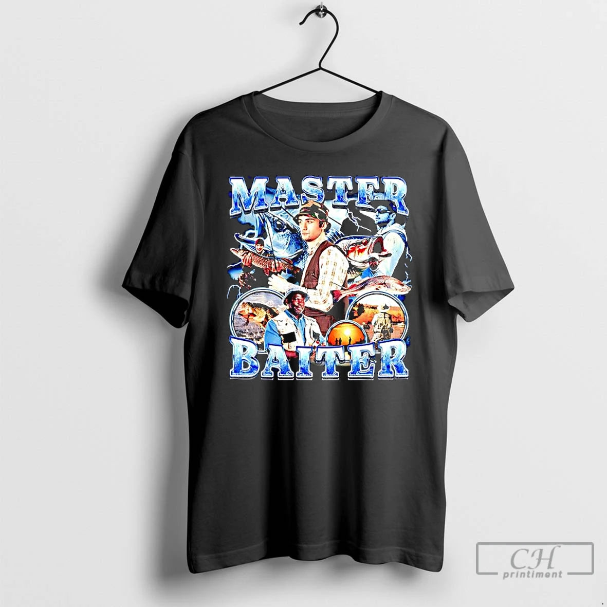 Classic Master Baiter Worldwide Fishing Enthusiast Graphic