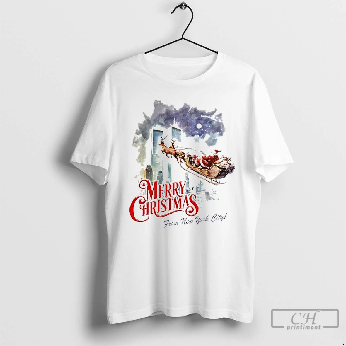 Classic Merry Christmas From New York City Santa Sleigh 11 9 Attacks T Shirts Sweater