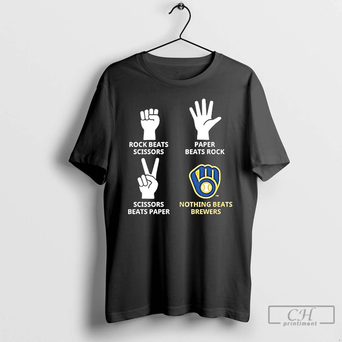 Classic Milwaukee Brewers Nothing Beats Rock Beats Scissors Paper Beats Rock Scissors Beats Paper