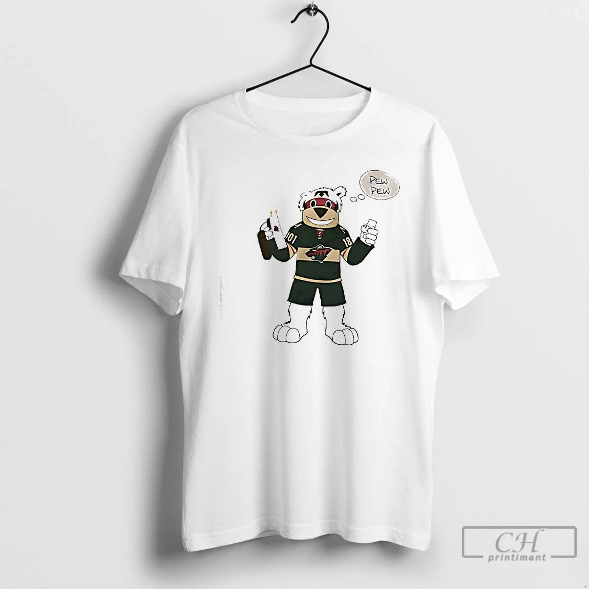 Classic Minnesota Wild Nordy Mascot Pew Pew
