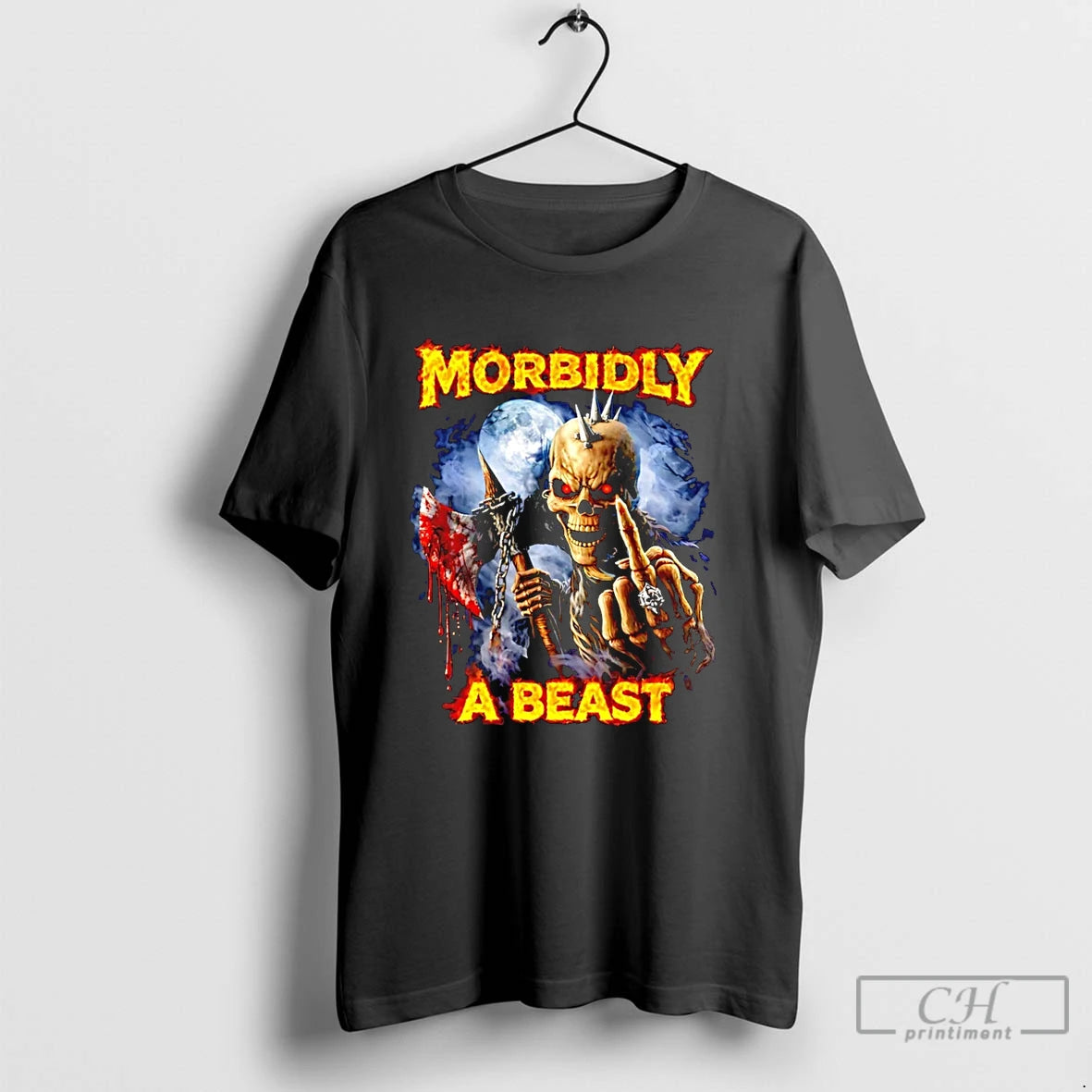 Classic Morbidly A Beast Skeleton Middle Finger